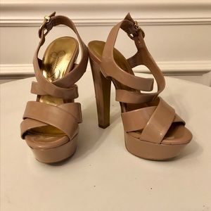 Jessica Simpson Nude Patent Leather Sandals